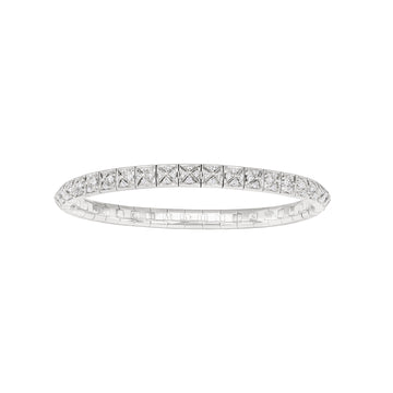 White Gold Full Pave Spike Bracelet With Diamonds