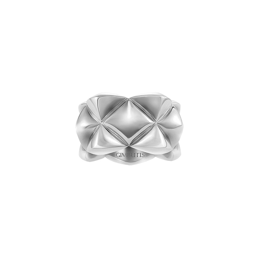 White Gold Big Spike Ring