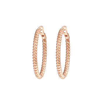 Large Rose Gold Pinecone Hoops