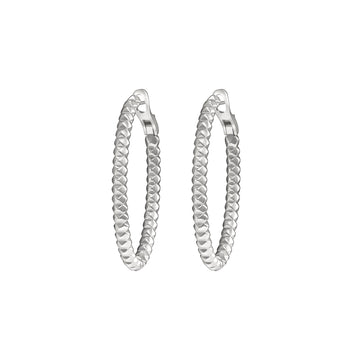 Large White Gold Pinecone Hoops