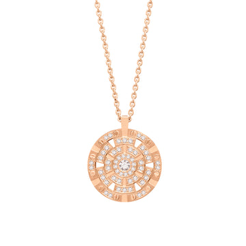 Rose Gold Big Target Pendant With Diamonds