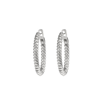Small White Gold Pinecone Hoops