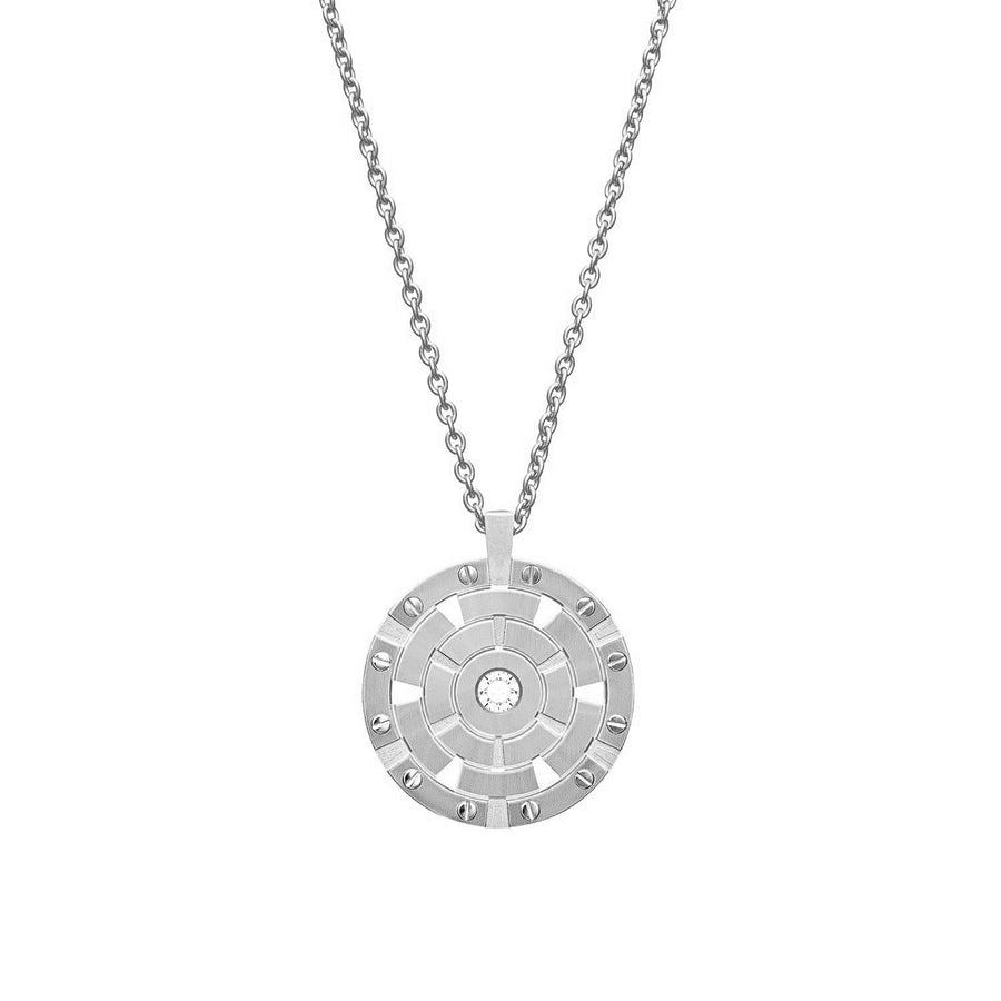 White Gold Big Target Pendant