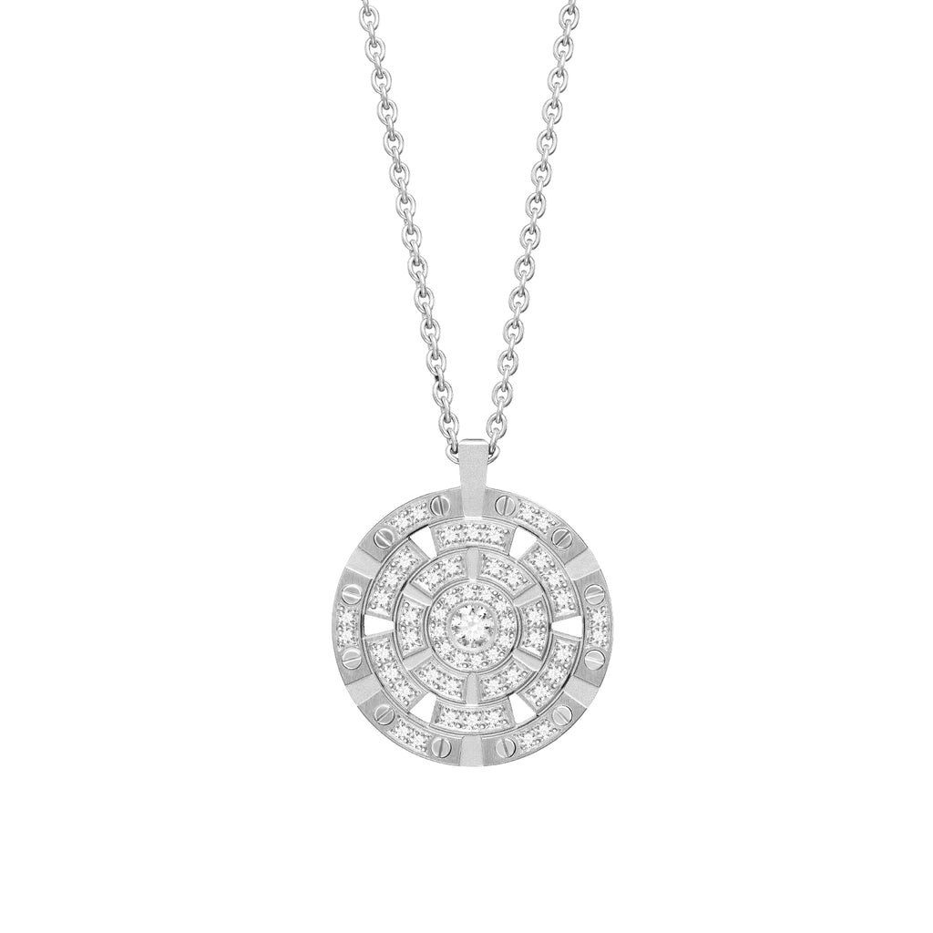 White Gold Big Target Pendant With Diamonds