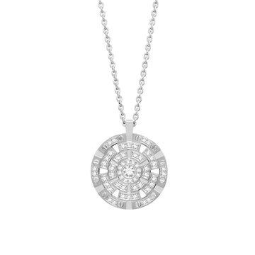 White Gold Big Target Pendant With Diamonds