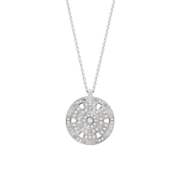 White Gold Small Target Pendant With Diamonds