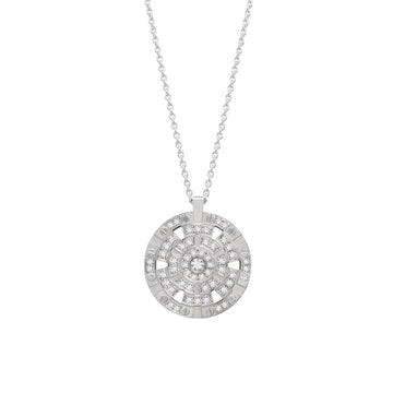 White Gold Small Target Pendant With Diamonds