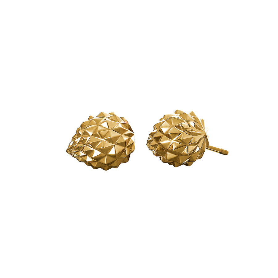 Yellow Gold Pinecone Studs