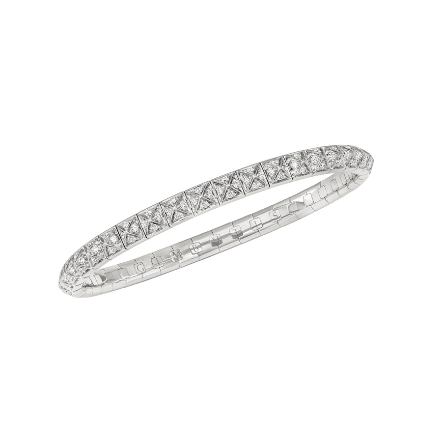 White Gold Full Pave Spike Bracelet With Diamonds
