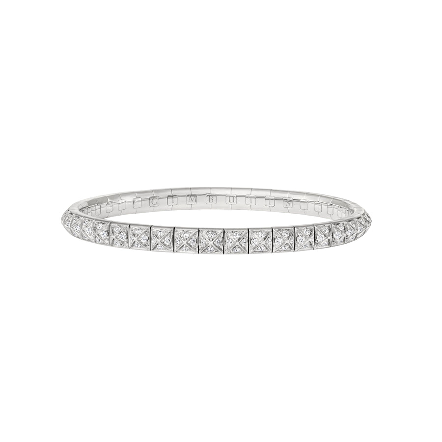 White Gold Full Pave Spike Bracelet With Diamonds