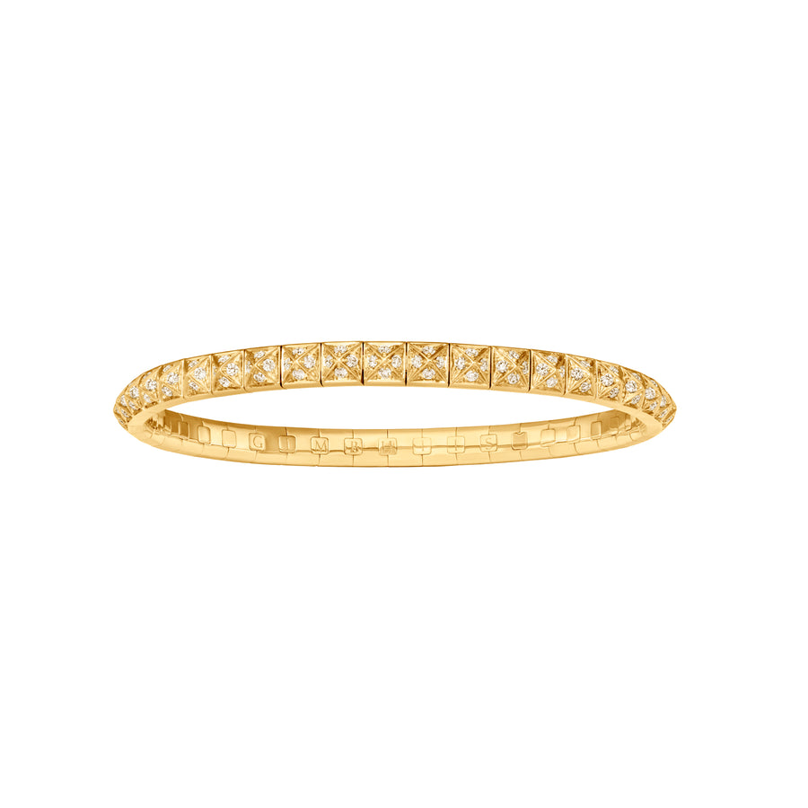 Yellow Gold Full Pave Spike Bracelet With Diamonds