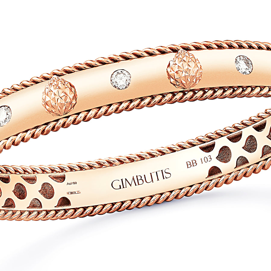 Pinecone Texture Bracelet With Diamonds