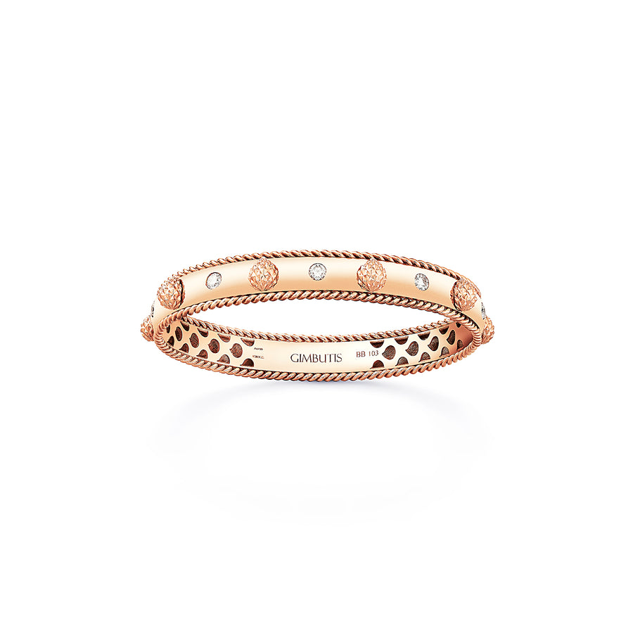 Pinecone Texture Bracelet With Diamonds