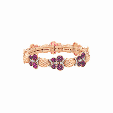Rose Gold Butterflies Bracelet With Ruby