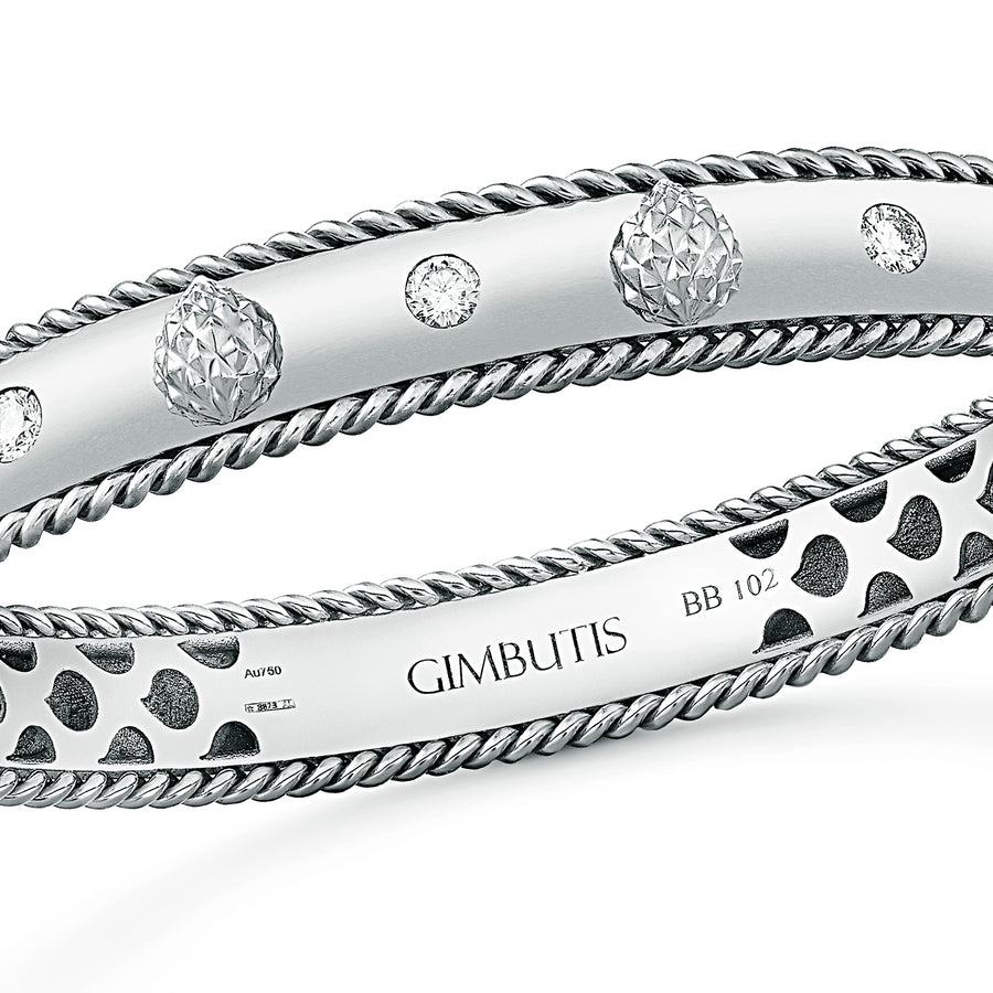 White Gold Pinecone Bracelet With Diamonds