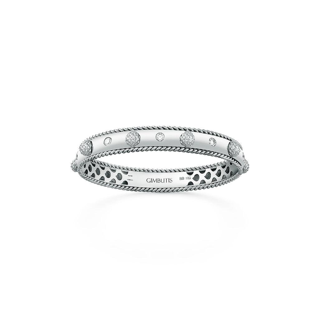 White Gold Pinecone Bracelet With Diamonds