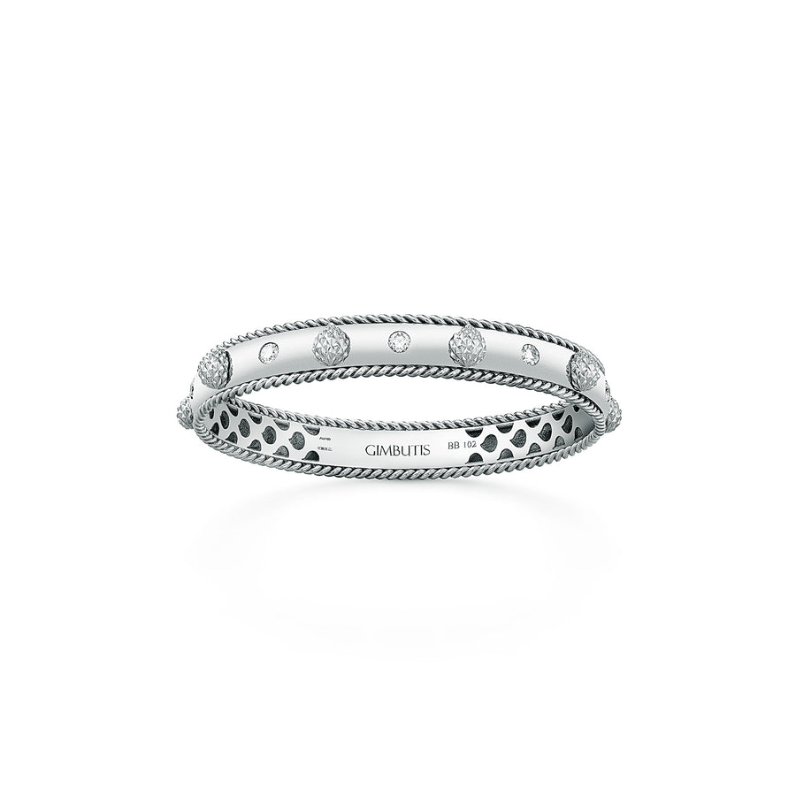 White Gold Pinecone Bracelet With Diamonds