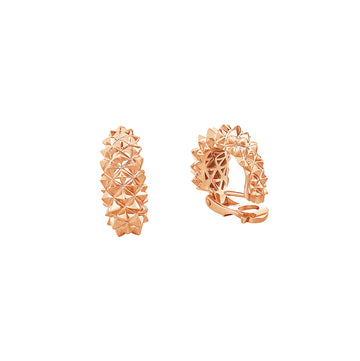 Rose Gold Pinecone Creole Earrings