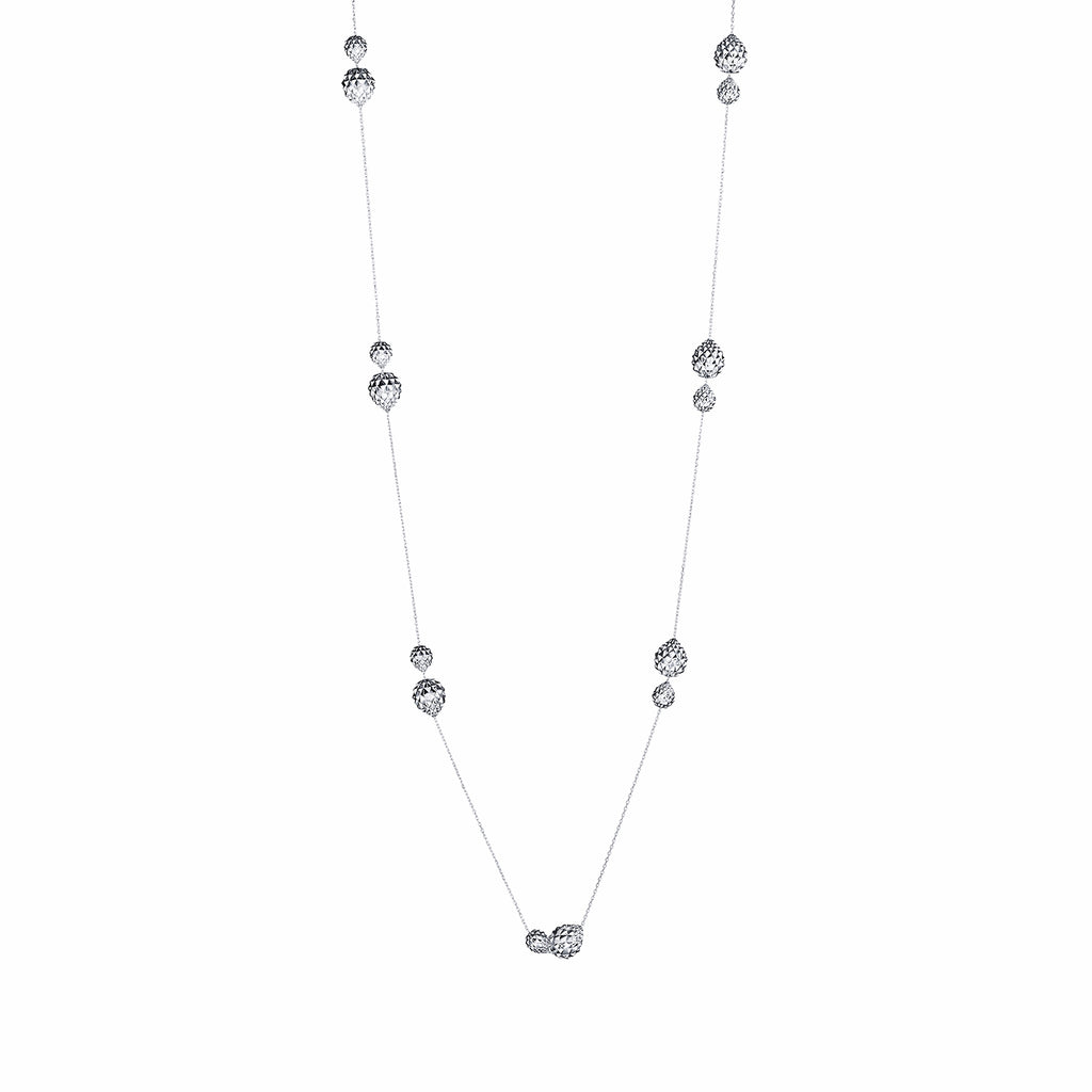White Gold Pine Cone Necklace