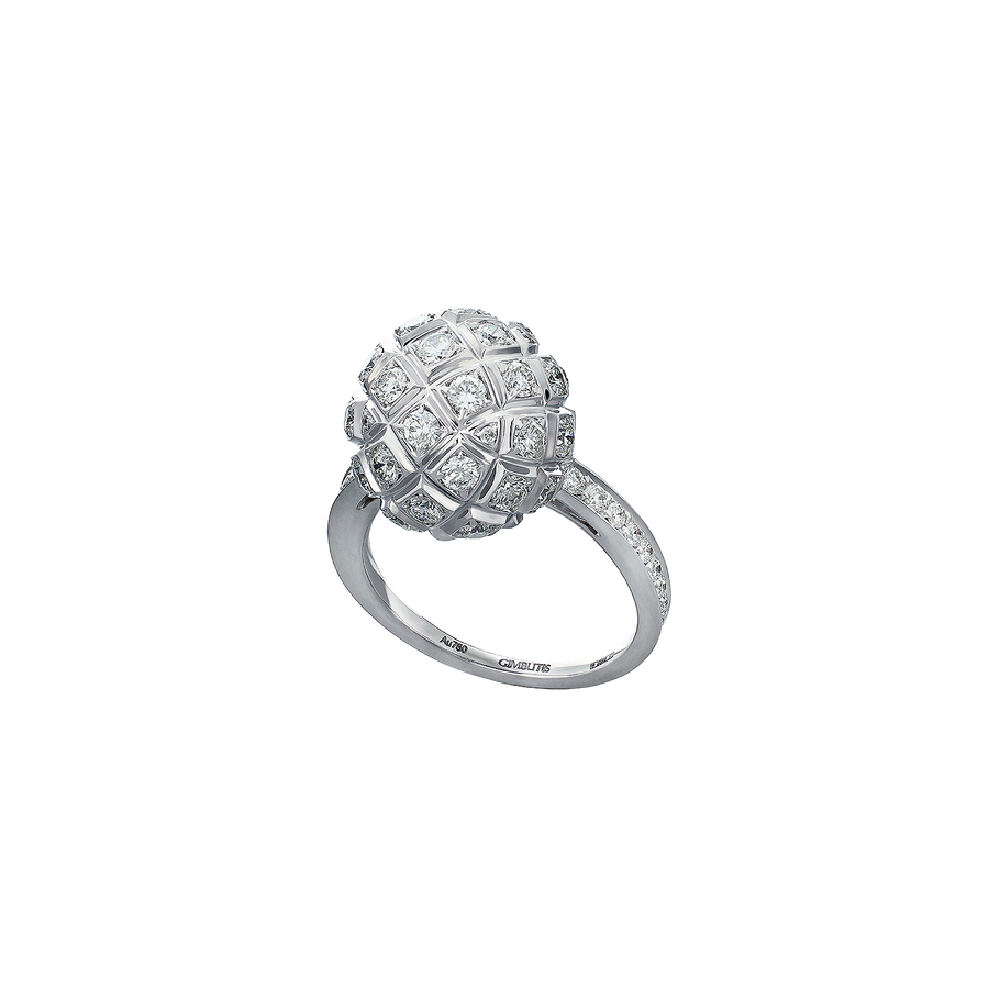 Pinecone Round Diamond Ring