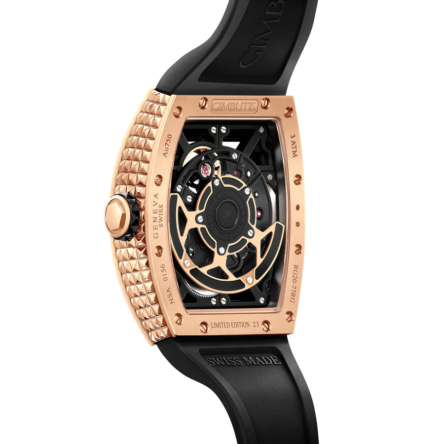 Avantgarde Pinecone Skeleton Rose Gold With Diamonds Watch