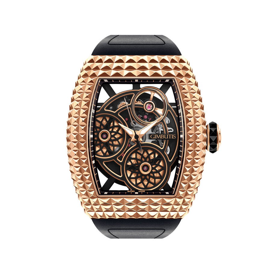 Avantgarde Pinecone Skeleton Rose Gold Watch